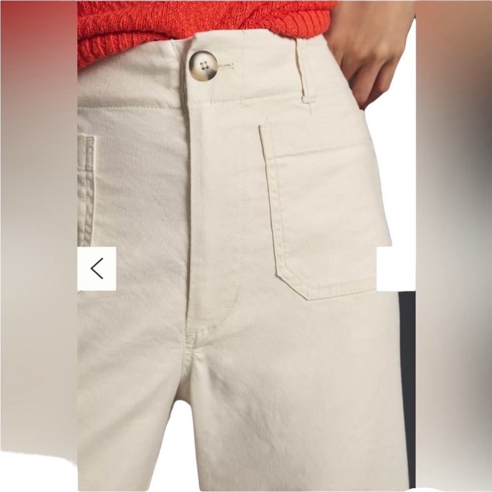 The Colette Cropped Wide-Leg Pants by Maeve white - Picture 4 of 13